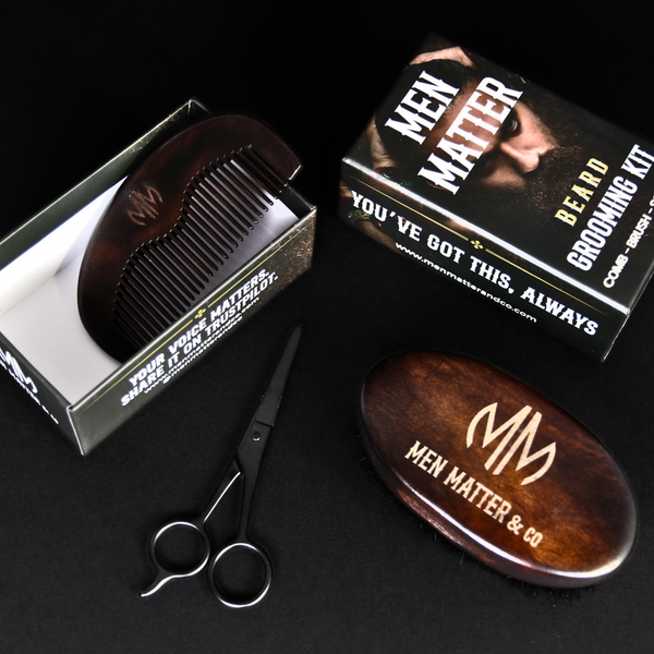 Premium Beard Grooming Kit - Comb, Brush & Scissors second image